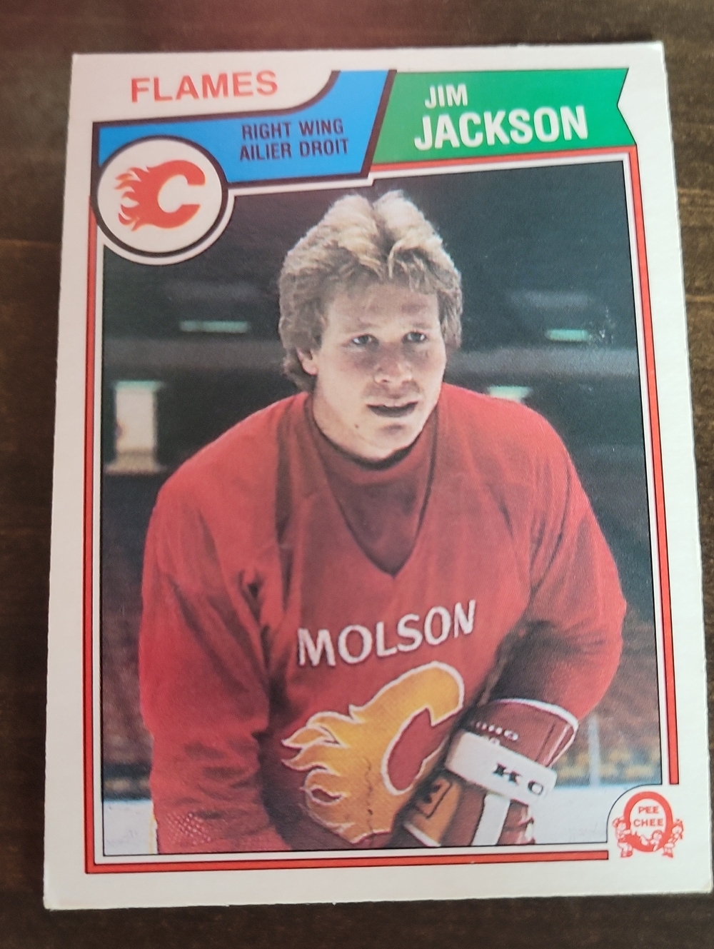 1983/84 OPC Jim Jackson Calgary Flames Hockey Card - Red Jersey